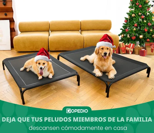 Miniatura 6 de Cama Elevada para Perros Catre Elevado para Perros al Aire Libre para Perros Medianos, la Instalación No Requiere Herramientas, Marco con Malla