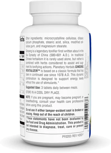 Miniatura 3 de Planetary Herbals Revitalizador de Ginseng, 964 mg, Tabletas, 180 Tabletas