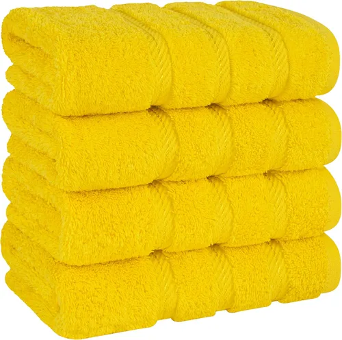 Miniatura 136 de American Soft Linen - Juego de 4 toallas, 100% de algodón turco, 27 x 54 pulgadas, tamaño extragrande, toallas para la ducha, color amarillo