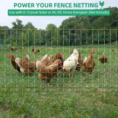 Miniatura 7 de Red eléctrica para aves de corral, redes portátiles de malla para pollos, patos, gansos, pavo, cercado eléctrico para patios traseros, granjas