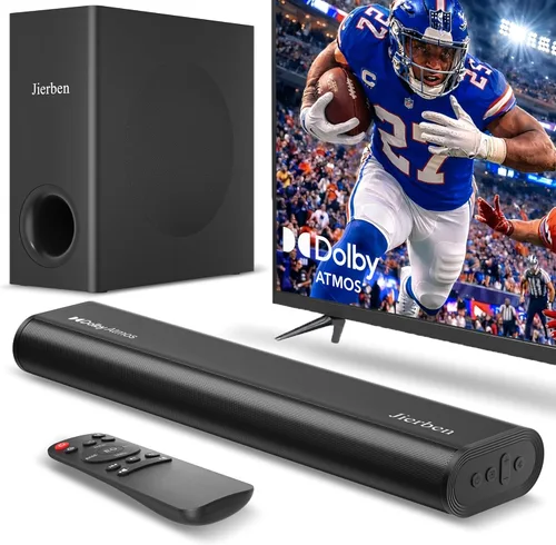 Barra de sonido Dolby Atmos 2.1 con subwoofer para Smart TV, barra de sonido Dolby Atmos para TV, sistema de sonido envolvente para TV, altavoces de
