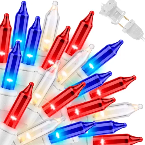 Miniatura 22 de LAMPHOME Cadena de luces navideñas, juego de 100 mini luces incandescentes para uso en interiores y exteriores (Amarillo)