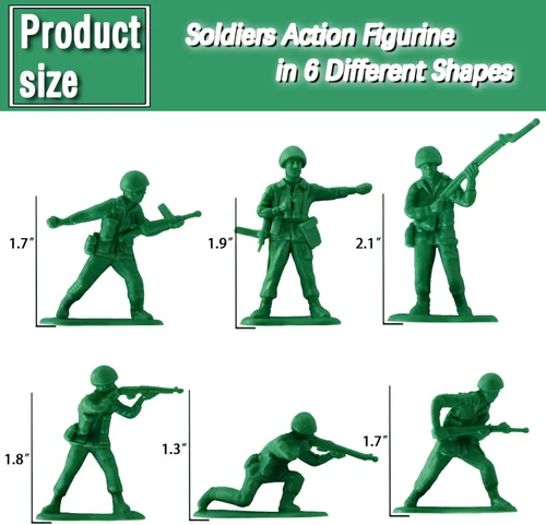 Miniatura 2 de HAPTIME Juguetes para niños, juego de soldados de juguete (50 piezas), figuras de acción de hombres del ejército verde, juguetes militares