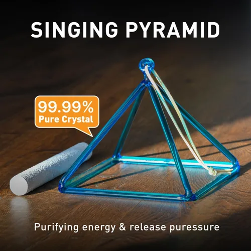 Miniatura 2 de CVNC Instrumento musical curativo de pirámide de cristal de cuarzo de color azul de 8 pulgadas + bolsa de transporte de energía potente