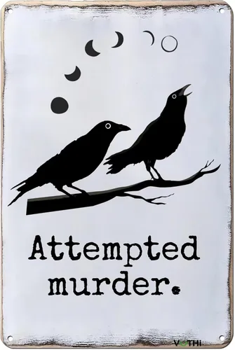 Miniatura 9 de Cartel de lata de cuervo divertido, carteles góticos, decoración pagana wiccana, decoración de cocina de bruja, arte de pared de cuervo de Quoth The