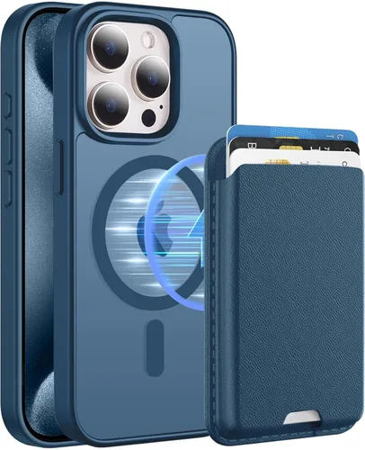 Miniatura 42 de Funda magnética para iPhone 12 Pro Max, cartera magnética desmontable con soporte para tarjetas, [compatible con MagSafe] grado militar, a prueba