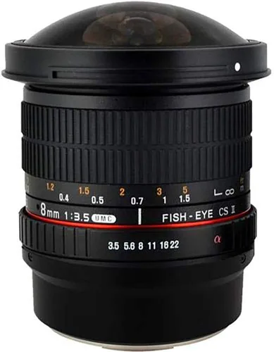 Miniatura 3 de Samyang Lente ojo de pez de 0.315 in f/3.5 HD con capucha extraíble para Nikon F - Vista ultra ancha de 180°, enfoque cercano, vidrio asférico