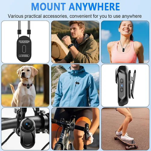 Miniatura 7 de Mini Body Camera 1080P, 512G Thumb Action Camera Hands-Free Recording, Magnetic Vlogging Cam with 360° Rotate, Wearable Video Recorder for