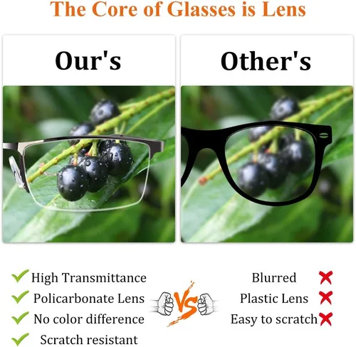 Miniatura 4 de Lcbestbro Gafas de lectura para hombre, 0.5 con bloqueo de luz azul, lentes de lectura para lectores de metal