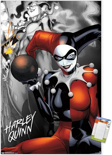 Miniatura 12 de Trends International DC Comics - Póster de pared de Harley Quinn, la bomba, 14.725 x 22.375 pulgadas, versión enmarcada de madera de granero