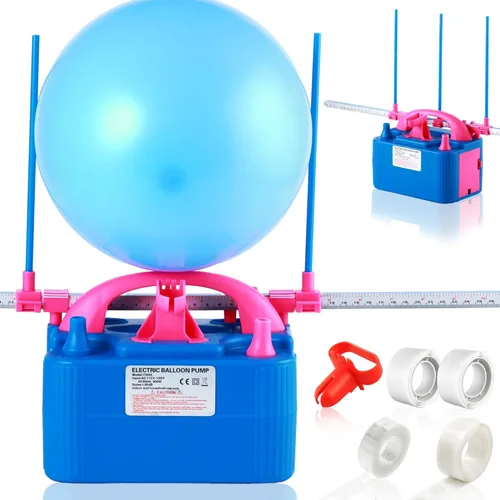 Miniatura 11 de Bomba de globo eléctrica, bomba de aire eléctrica de repuesto manual para globos, bomba de inflado de globo estándar de EE. UU., bomba eléctrica