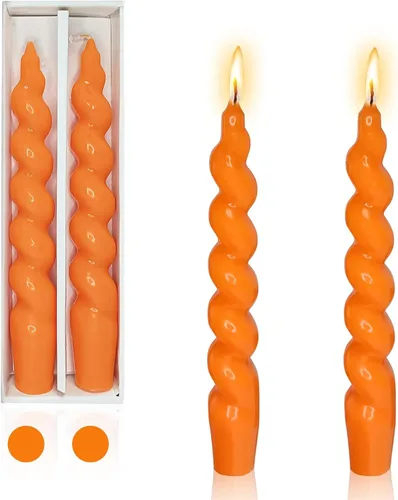 Miniatura 46 de Pink Candlesticks - Juego de 2 velas cónicas en espiral, sin perfume, de 10 pulgadas de largo, velas cónicas sin perfume para decoración del hogar