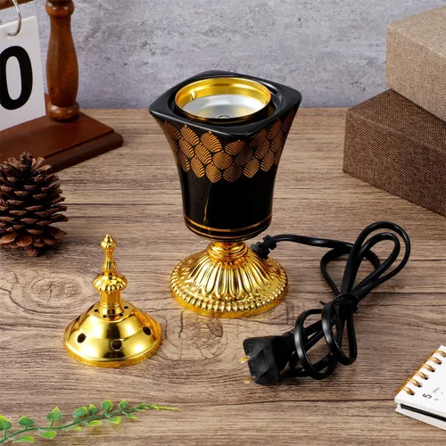 Miniatura 2 de Amosfun Quemador de incienso eléctrico, estilo árabe, incensario, hogar, oficina, decoración de mesa, yoga, spa, aroma, ornamento, enchufe de EE. UU