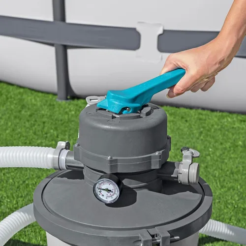 Miniatura 4 de Bestway Bomba de piscina con filtro de arena de 950 galones para piscinas sobre el suelo de 300 a 4,800 galones con filtro de prefiltro para agua