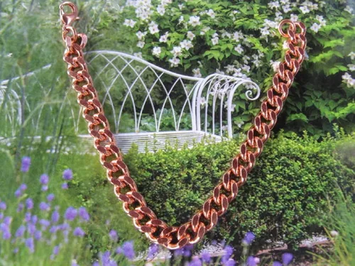 Miniatura 3 de Pulsera de eslabones de cobre sólido CB644G de 8 12 pulgadas para hombre - 516 de pulgada de ancho., Cobre