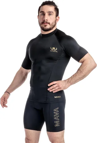Miniatura 2 de Mava Sports playera ceñida mangas cortas para hacer ejercicios prenda interior para hombre