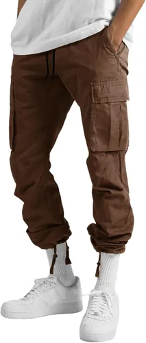 Miniatura 3 de THWEI Pantalones cargo para hombre, pantalones deportivos casuales de algodón, holgados, rectos