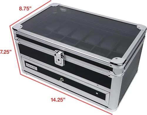 Miniatura 5 de Vaultz Caja de reloj con bloqueo, grande, VZ03979, transparente, cromada