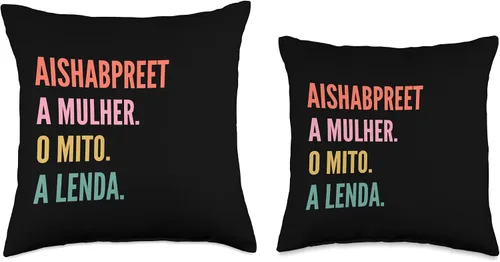 Miniatura 3 de Funny Portuguese First Name Design - Aishabpreet Throw Pillow
