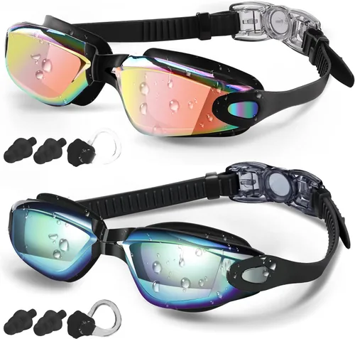 Miniatura 16 de COOLOO Gafas de natación, paquete de 2 gafas de natación para hombres y mujeres, gafas de natación para adultos, jóvenes, adolescentes, niños, gafas