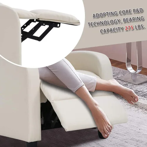 Miniatura 5 de Silla reclinable para adultos, sillón reclinable de masaje, silla ergonómica con control remoto, silla reclinable para juegos, silla de lectura Beige