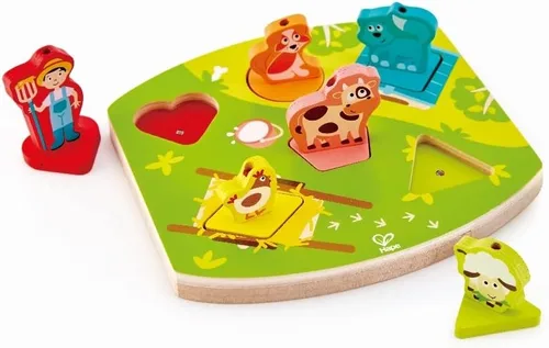 Miniatura 10 de Hape – Farmyard Sound Puzzle Game (10 pieza), multicolor, 5" x 2