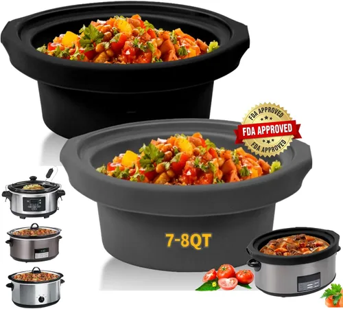 Forros para olla de cocción lenta que se ajustan a Crock Pot de 6,5 a 7,5 l, 2 piezas de forros para olla de cocción lenta de 6,5 a 7,5 l para ollas