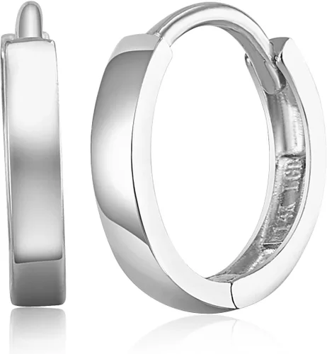 Miniatura 2 de Aretes Huggie de oro amarillo o blanco de 14 k de grosor de 0.079 in (0.433 x 0.433 in)