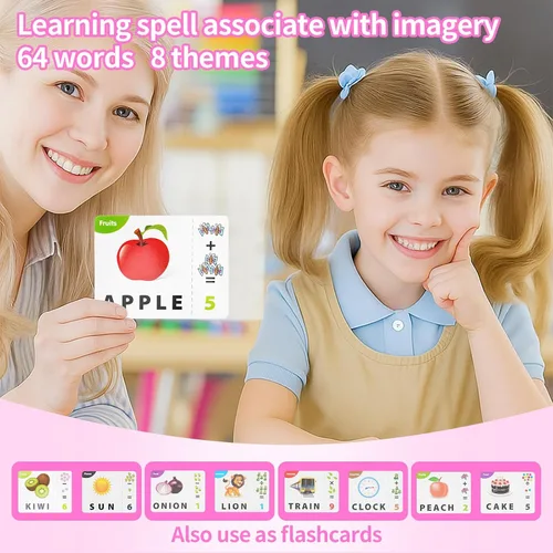 Miniatura 5 de Juguetes educativos Juegos de aprendizaje para niños de 3 a 8 años, juego educativo de emparejar letras y ortografía, juego de matemáticas tempranas