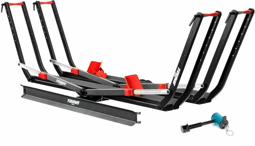 Miniatura 15 de Young 100 libras. Estante de aluminio para bicicletas y bicicletas eléctricas, se adapta a automóviles, SUV, furgonetas, caravanas y remolques
