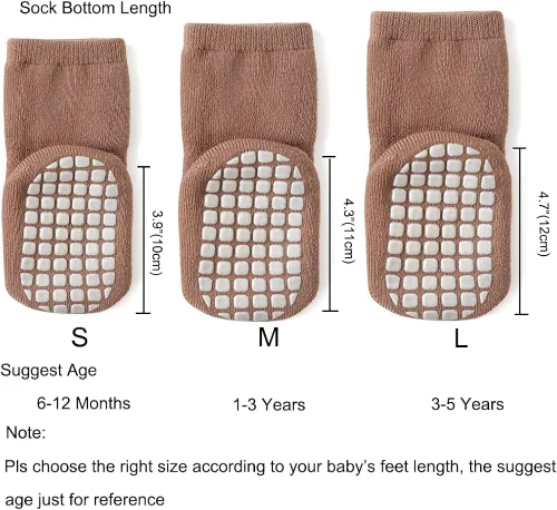 Miniatura 3 de Exegawe Baby Non Slip Socks Winter 5 Pairs Kid Thick Warm Crew Socks with Grips