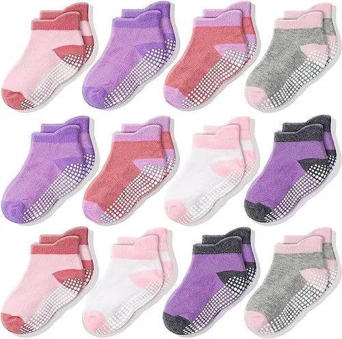 Miniatura 16 de CozyWay Baby & Toddler Socks with Grippers Non Slip Ankle Grip Socks For Boys and Girls - Comfy Soft Cotton - 12 Pack