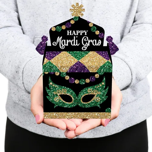 Miniatura 8 de Big Dot of Happiness Mardi Gras – Caja de golosinas para fiestas – Cajas de regalo para fiesta de máscaras, cajas de golosinas – Juego de 12