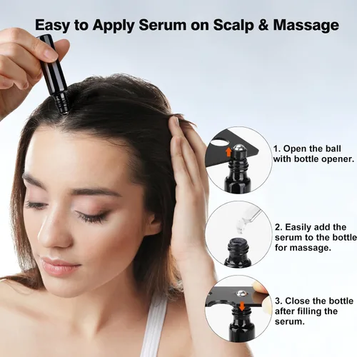 Miniatura 6 de Kit de suero para el crecimiento del cabello de minoxidil al 5% para hombres y mujeres, aceite de suero de biotina para el crecimiento del cabello