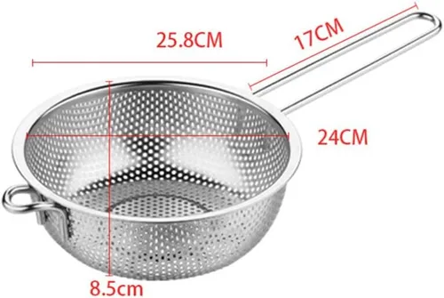 Miniatura 2 de KALLORY Colador de arroz Colador de malla fina con asa Colador de acero inoxidable fino para fregadero de grasa Cesta de fregadero de arroz Lavado