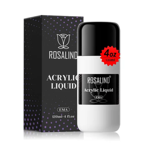Miniatura 10 de Rosalind Polvo de uñas acrílico negro 50 g/1.76 oz – Polímero de cristal negro polvo de uñas para extensión acrílica, no necesita lámpara