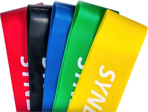 Miniatura 4 de Synergee Mini bandas de resistencia para ejercicio físico que funcionan mejor cuando entrenas en casa o en el gimnasio a) Multicolor 5 Pack