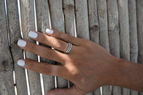 Miniatura 3 de espere Anillo de eternidad de plata sterlina y circonitas cúbicas engastadas, bañado en platino o en oro rosado, tallas 3.5-9.5