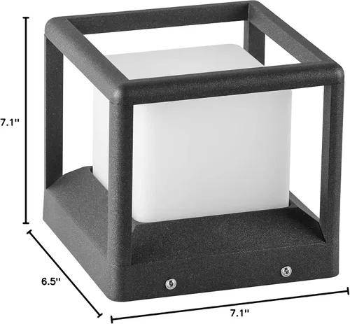 Miniatura 9 de MVBT Luces de poste para exteriores de 7.1 pulgadas, luces de pilar con cable duro, AC100-240 V, luz de columna moderna, lámpara de cubierta