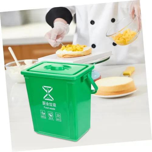 Miniatura 6 de STOBAZA Contenedor de basura para mostrador de basura, pequeño contenedor de compostaje para interiores, cubo de compostaje para cocina, papelera