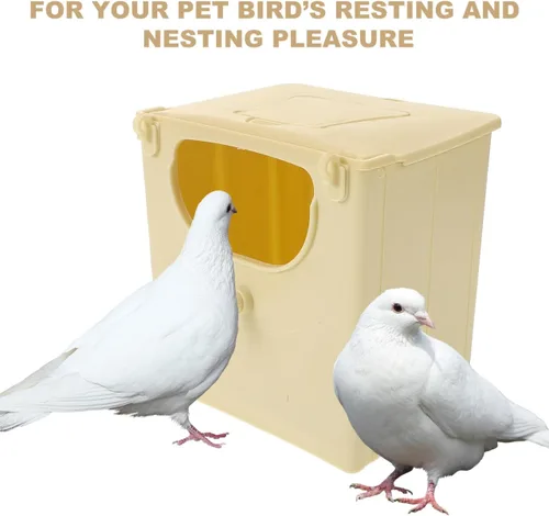 Miniatura 9 de Happyyami 3 unids de plástico aves anidación casa pájaro pinzón nido caja de cría montado al aire libre periquito nido caja de plástico colgante