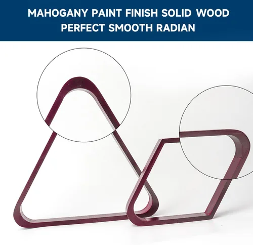 Miniatura 5 de GSE Games & Sports Expert Triángulo de Billar de Madera Maciza para 8 Bolas / Rombo para 9 Bolas, Porta Bolas de Billar para Bolas de Billar de Caoba