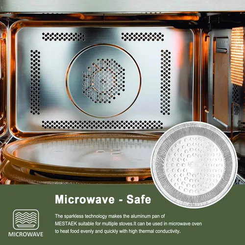 Miniatura 3 de Moldes de papel de aluminio de 9 pulgadas (paquete de 50) – Latas desechables resistentes para hornear, congelador, horno y corteza de pastel