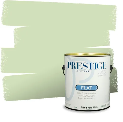 Miniatura 167 de Prestige Paints - Pintura exterior e imprimación en uno, 1 galón, plano, compatibilidad comparable con el color menta «Whipped Mint» de Behr