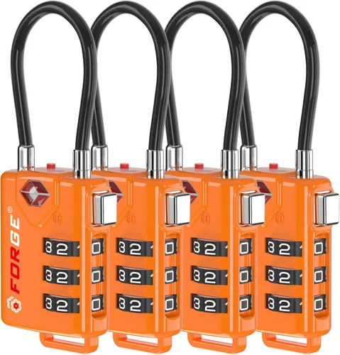 Miniatura 22 de Cerraduras para equipaje con cable aprobadas por la TSA, combinación reajustable con cuerpo de aleación, Moderno