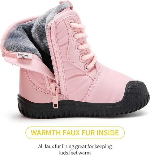 Miniatura 64 de BMCiTYBM Botas de nieve de invierno para bebés y niños pequeños, de piel sintética, cálidas, antideslizantes, zapatos para primeros pasos
