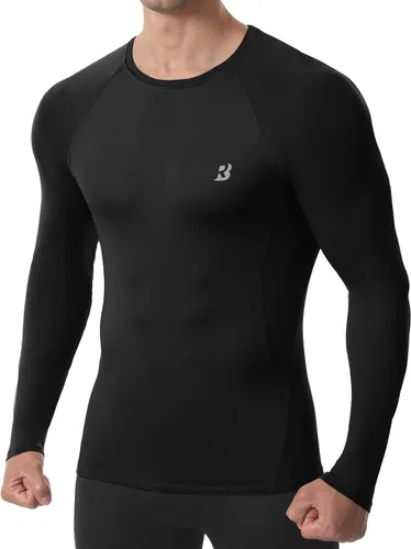 Camisa de compresión para hombre, manga larga, camiseta deportiva atlética, capa base, camiseta interior para clima frío para correr, entrenamiento,
