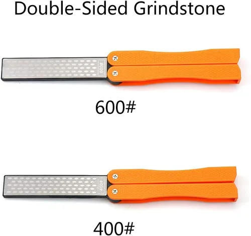 Miniatura 8 de Piedra de afilar plegable de doble cara, afilador de cuchillos de cocina portátil para exteriores, kit de cuchillos de afilado de piedra