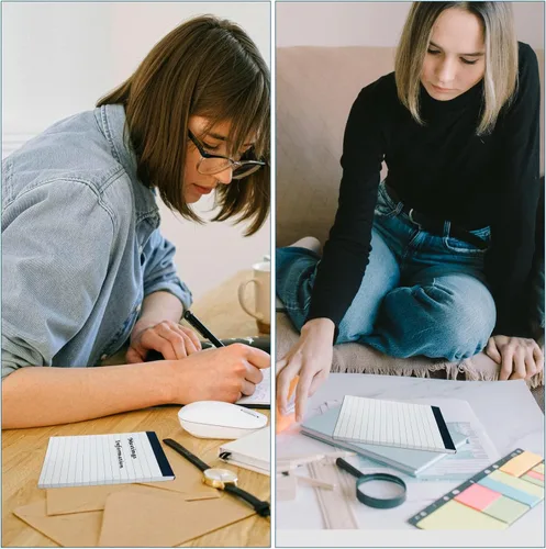 Miniatura 5 de 6 piezas de recambios para bloc de notas de 3 x 5 pulgadas, mini cuaderno de notas en blanco con 30 hojas cada bloc, papel rayado de reglas