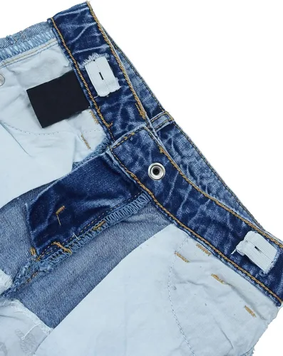 Miniatura 6 de KIDSCOOL SPACE Pantalones de mezclilla rasgados con banda elástica para niños pequeños